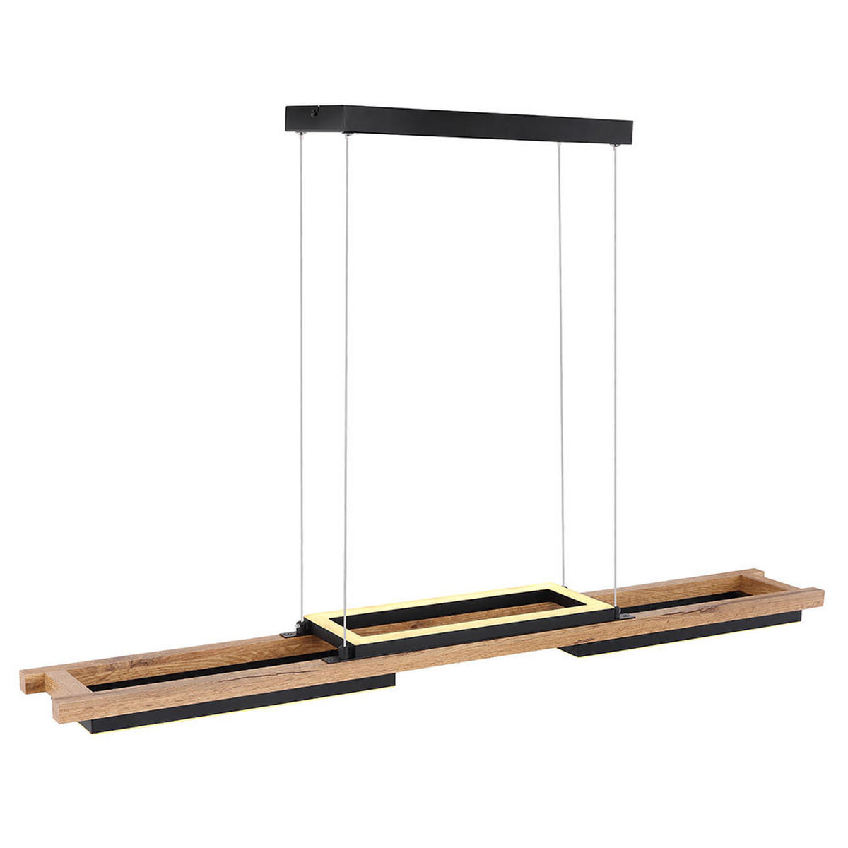 LED HÄNGELEUCHTE ILLA Holzoptik Braun - Braun, Metall (100/13.5/120cm) - Globo Lighting