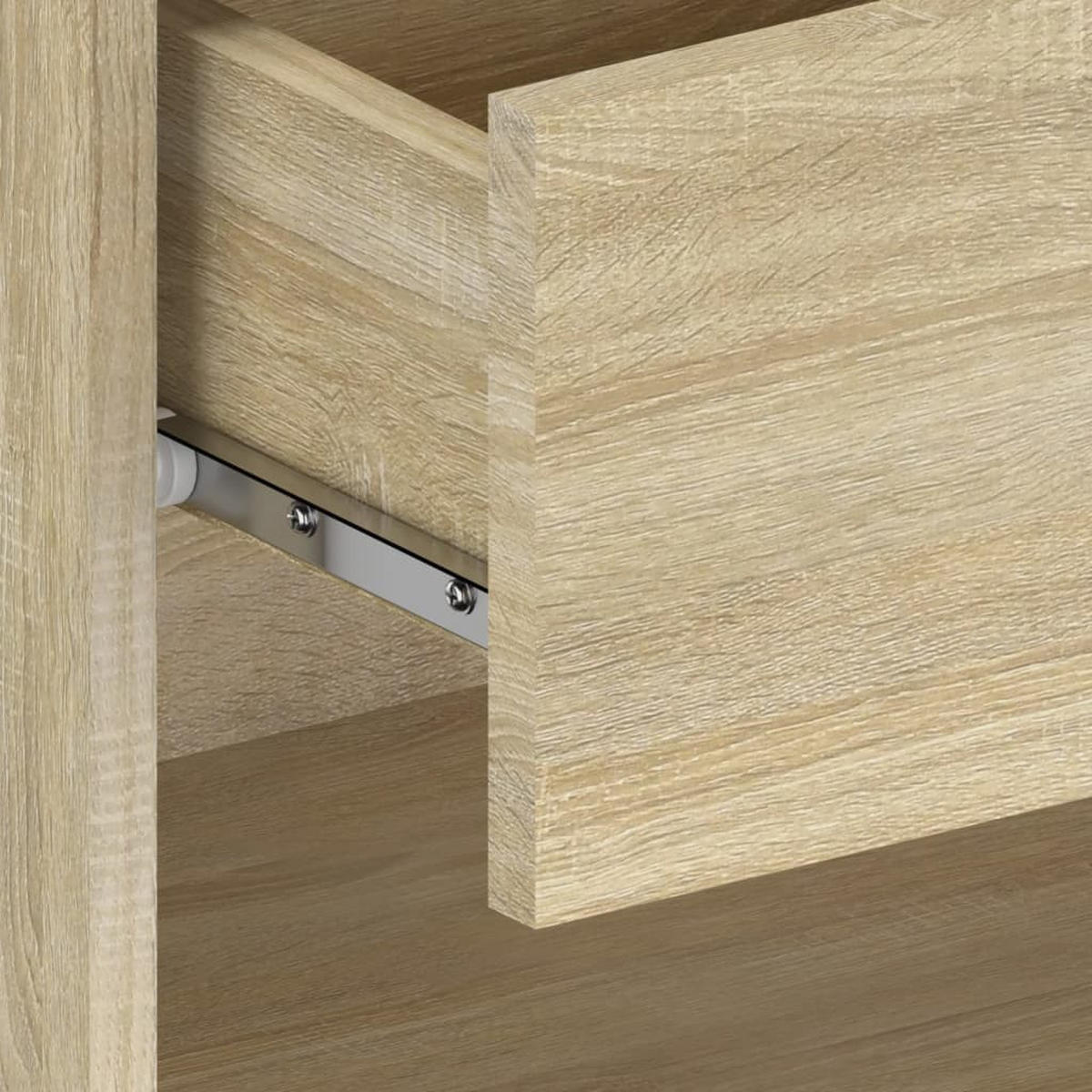 NACHTTISCH 2-teilig mit 1 Schublade 46/29,5/30 cm aus Holzwerkstoff in Sonoma-Eiche Dekor - Beige, Holz (46/30/29.5cm) - vidaXL