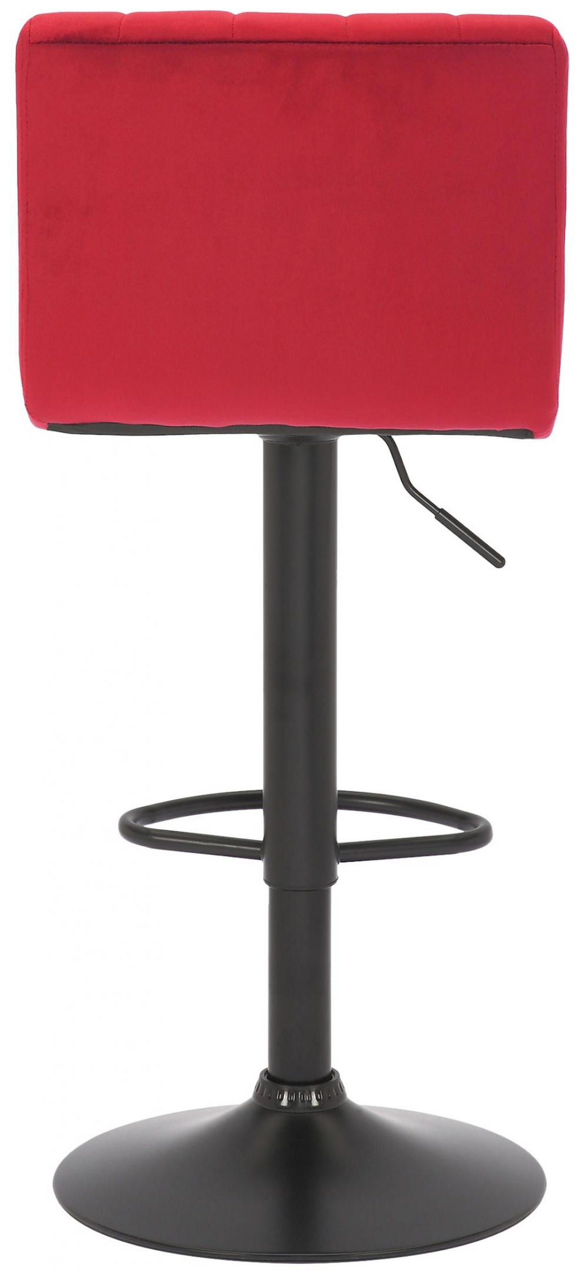 BARHOCKER 2er Set Samt rot - Rot, Textil/Metall (41/87/49cm) - CLP