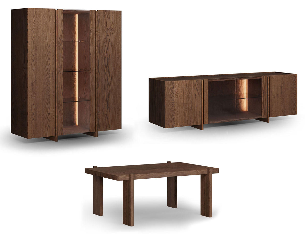 Feldmann-Wohnen Wohnwand Eiche 300x140x63 cm