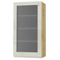 HÄNGESCHRANK Florence W4S/50 Eiche Artisan / RAL 1013 perlweiß HG 50 / 32,5 / 96cm - Türanschlag links - Weiß Hochglanz/Eiche Artisan, Holz/Holzwerkstoff (50/96/32.5cm) - Feldmann-Wohnen