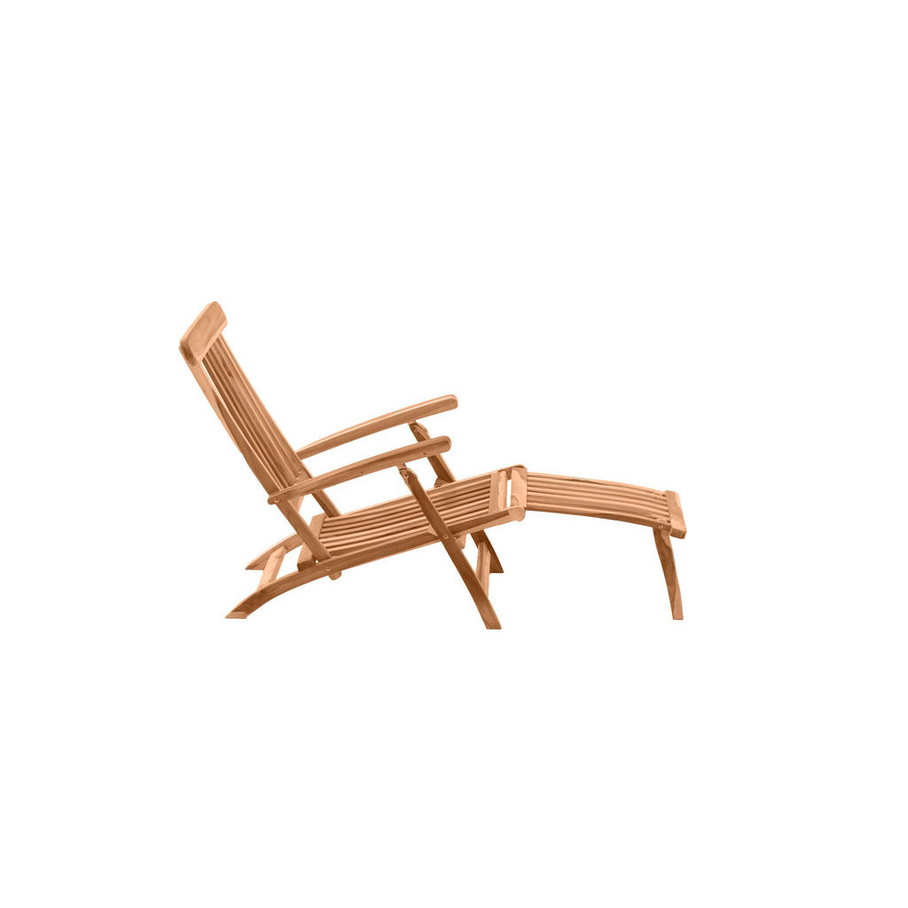 Thumbnail - TPFGarden Liegestuhl, Braun, Holz, 58.5x37x149 cm, Gartenmöbel, Gartenliegen