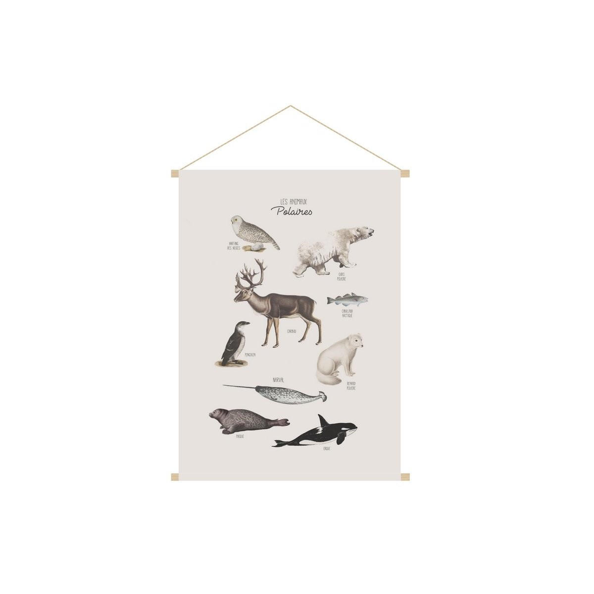 KAKEMONO Kinder Polartier L40xB60 cm POLAR - Beige, Textil (1/60cm) - Miliboo