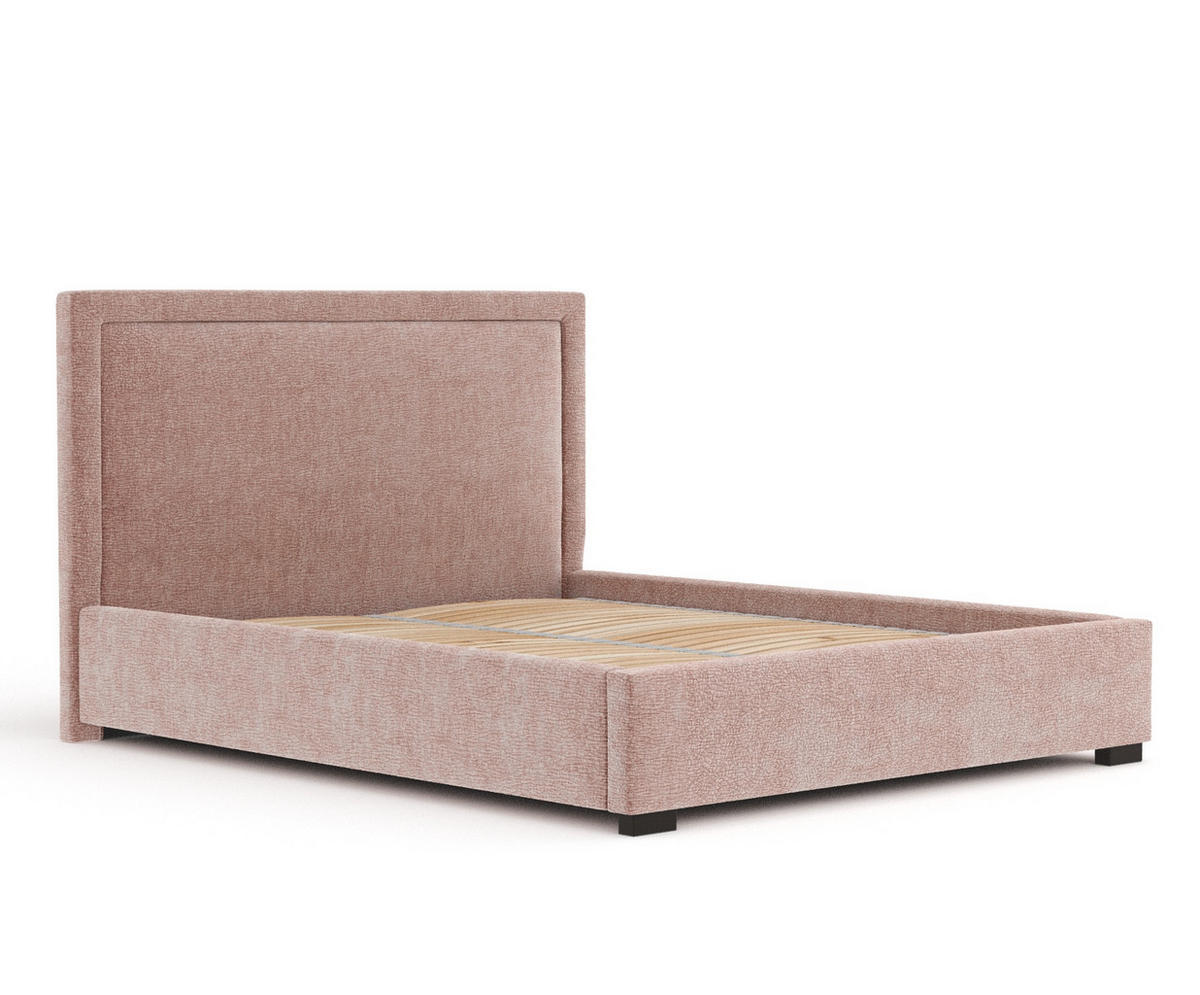 POLSTERBETT Ordina Rosa 120/200 cm im Chenille-Stoff - Pink/Schwarz, Holz/Holzwerkstoff (120/200cm) - Maison de Reve