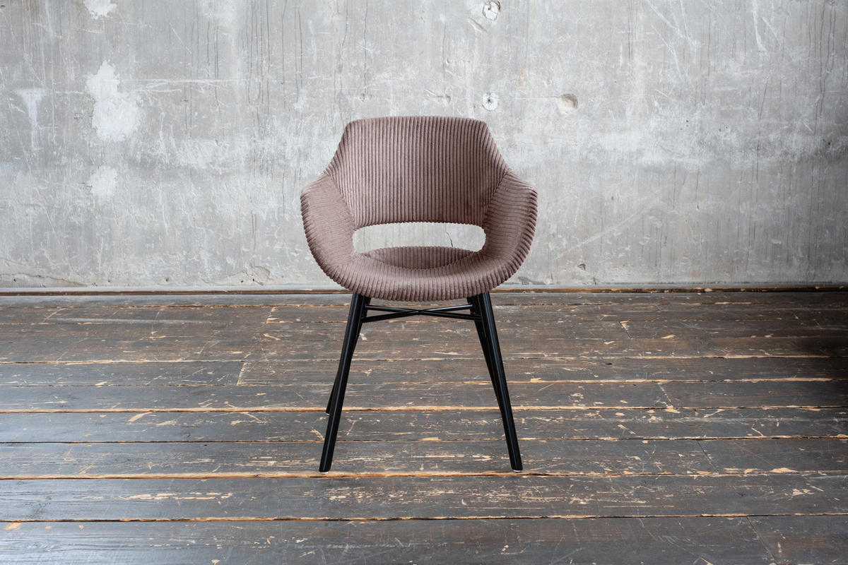 ESSZIMMERSTUHL ZAJA Braun Cord - Dunkelbraun/Braun, Textil (57/81.5/59cm) - KAWOLA
