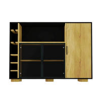 SCHRANK Eichenholz-Alkoholbar für das Wohnzimmer CARLA - Eichefarben, Holz (145/105/45cm) - Rawood Furniture