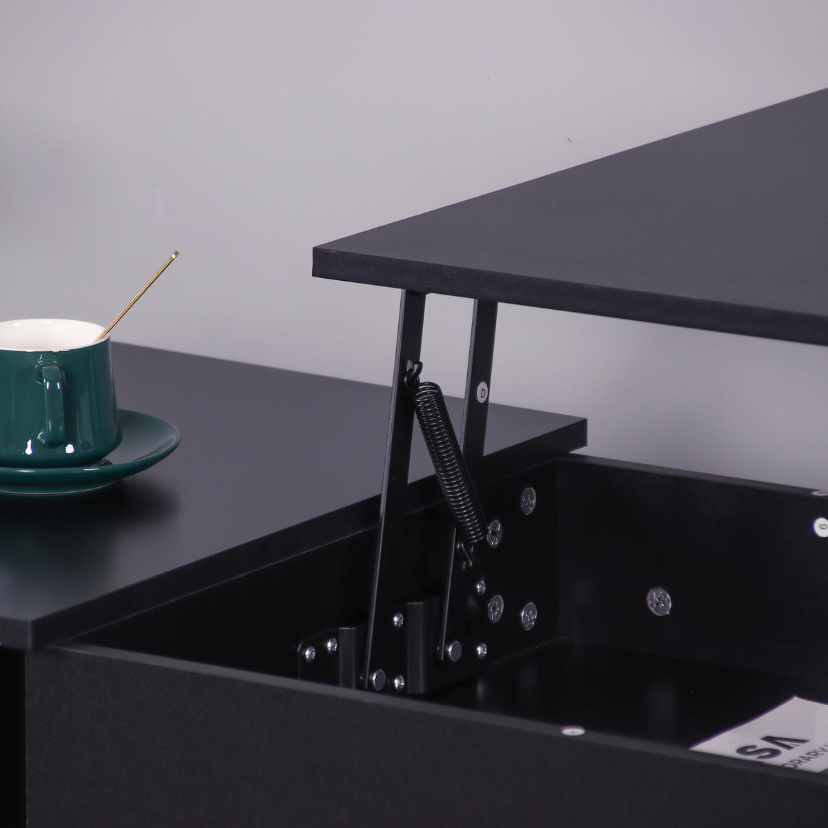 COUCHTISCH - Schwarz, Holzwerkstoff/Metall (50/110/50cm) - Relaxdays