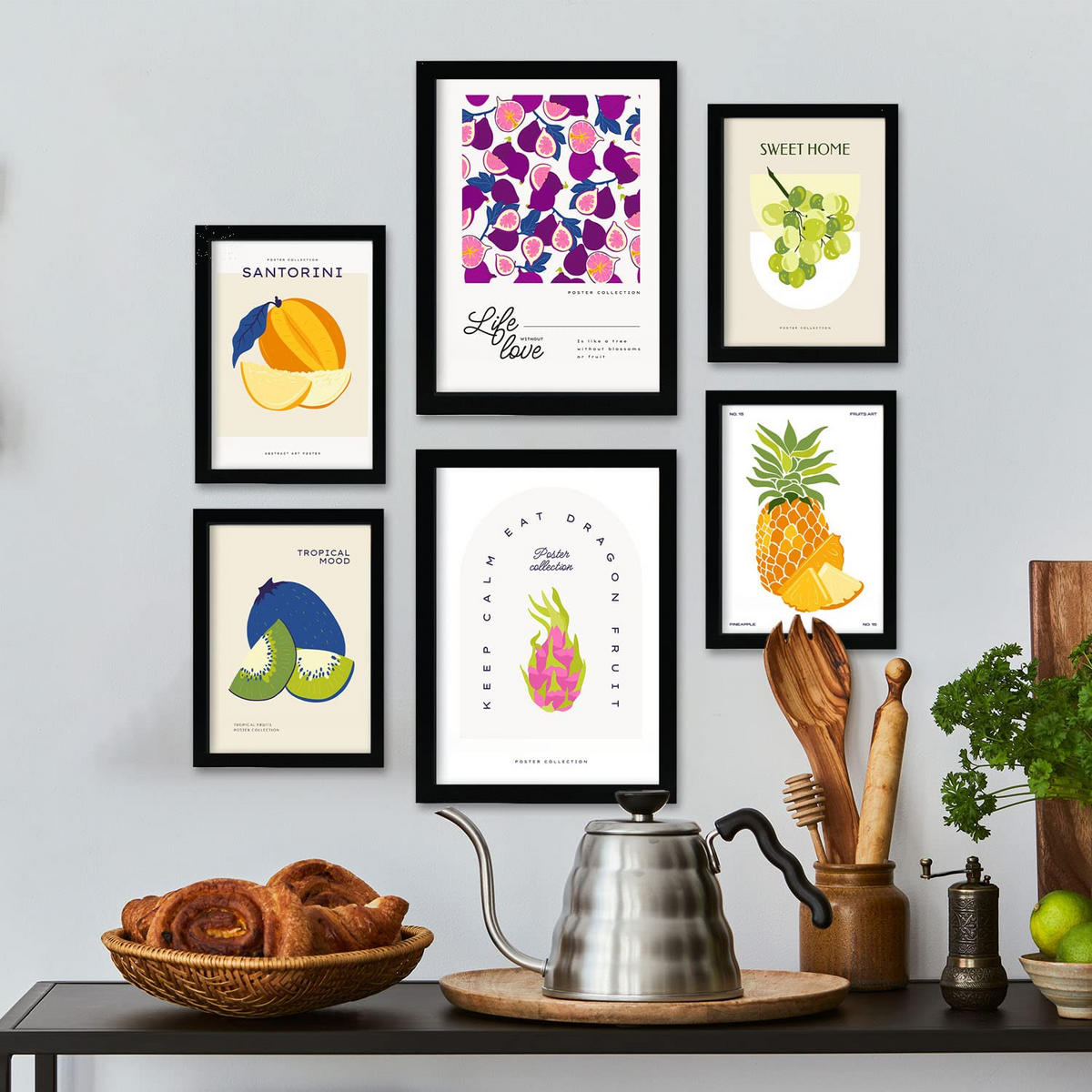 POSTER Set Mit 6 Lebensmittel Und Ernährungs Süße Früchte A3 & A4 Rahmenlos - Klar, Papier (29/3cm) - Nacnic