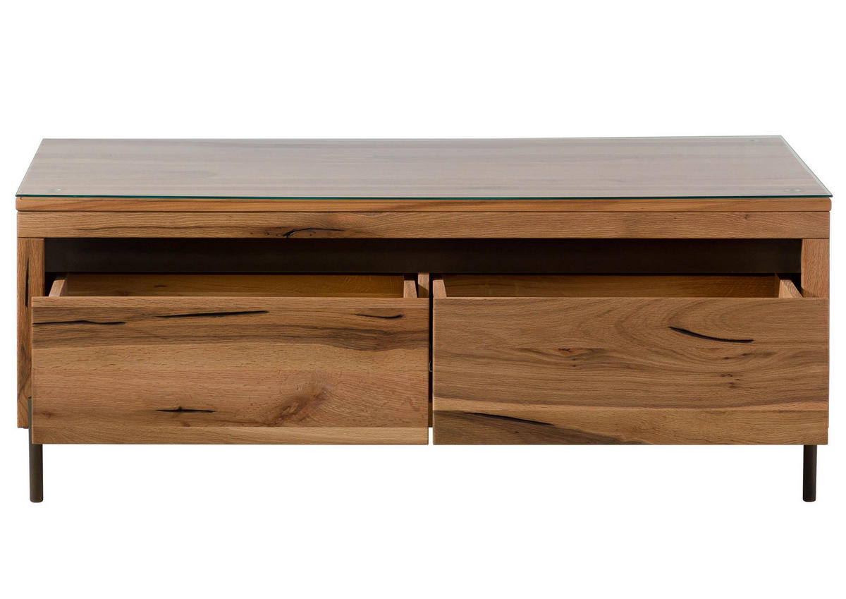 COUCHTISCH Wild-/Zerreiche 120x67x45 natur geölt MONTREUX #120 - Braun, Holz (120/67/45cm) - Massivmoebel24