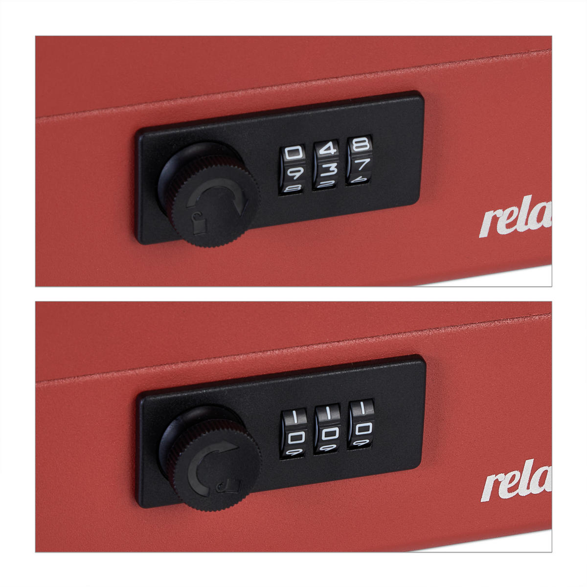 POKLADŇA - červená, kov/plast (25/8.5/19cm) - Relaxdays