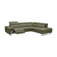 ECKSOFA Opera Echtleder mit 1 x Relaxfunktion Olivgrün - Olivgrün, Leder/Metall (269/218cm)