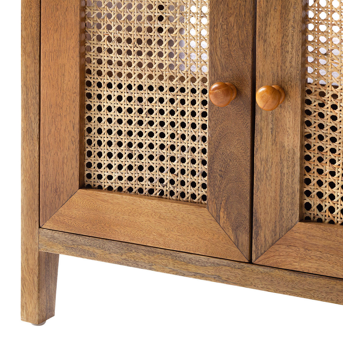 WASCHBECKENUNTERSCHRANK - Mango massiv / Wiener Geflecht - Braun, Holz/Naturmaterialen (70/60/40cm) - home24
