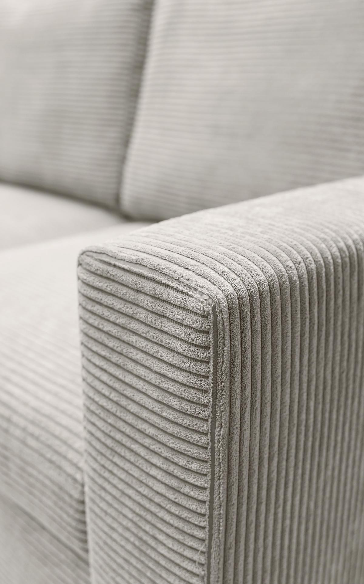 ECKSOFA Nalika Hellbeige mit Cordbezug - Beige/Creme, Holz/Textil (230/143cm) - Selsey