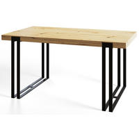 ESSZIMMERTISCH ROSA 140X80X77 cm, Farbe: ARTISAN, mit Metallbeinen in Farbe Schwarz - Hellbraun/Schwarz, Holzwerkstoff (140/80/77cm) - Alpi-Möbel