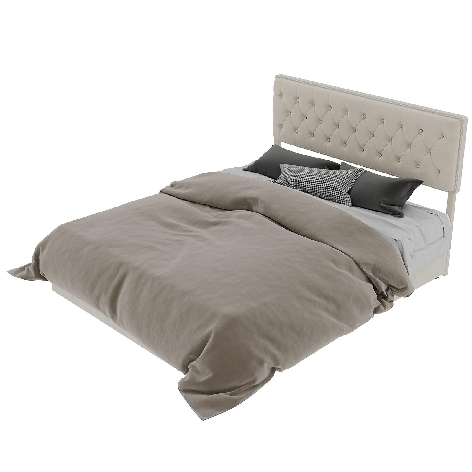 POLSTERBETT 160x200 cm Stauraum hydraulisch beige - Beige, Textil (160/200cm) - LEBENLANG