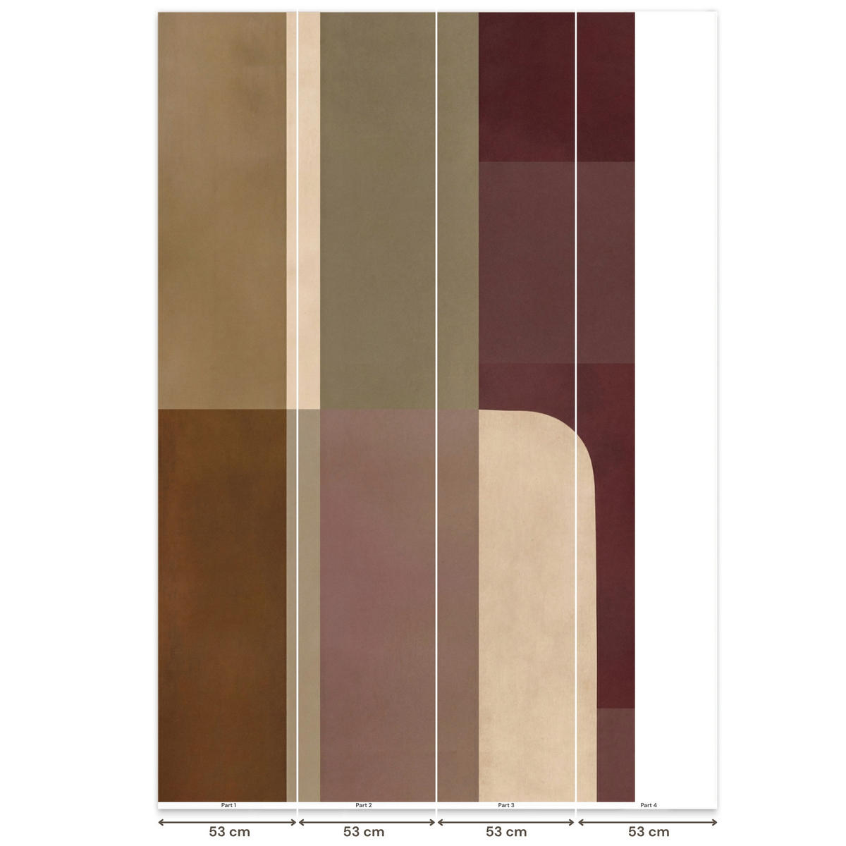 TAPETE - Unis - Abstrakt - Bordeaux - Linien - 160x280 cm - Multicolor, Papier (160/280cm) - OnlyWow