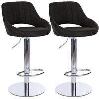 BARHOCKER 2 Stoff Dunkelgrau - Chromfarben/Dunkelgrau, Textil/Metall (47/83/48cm) - CLP
