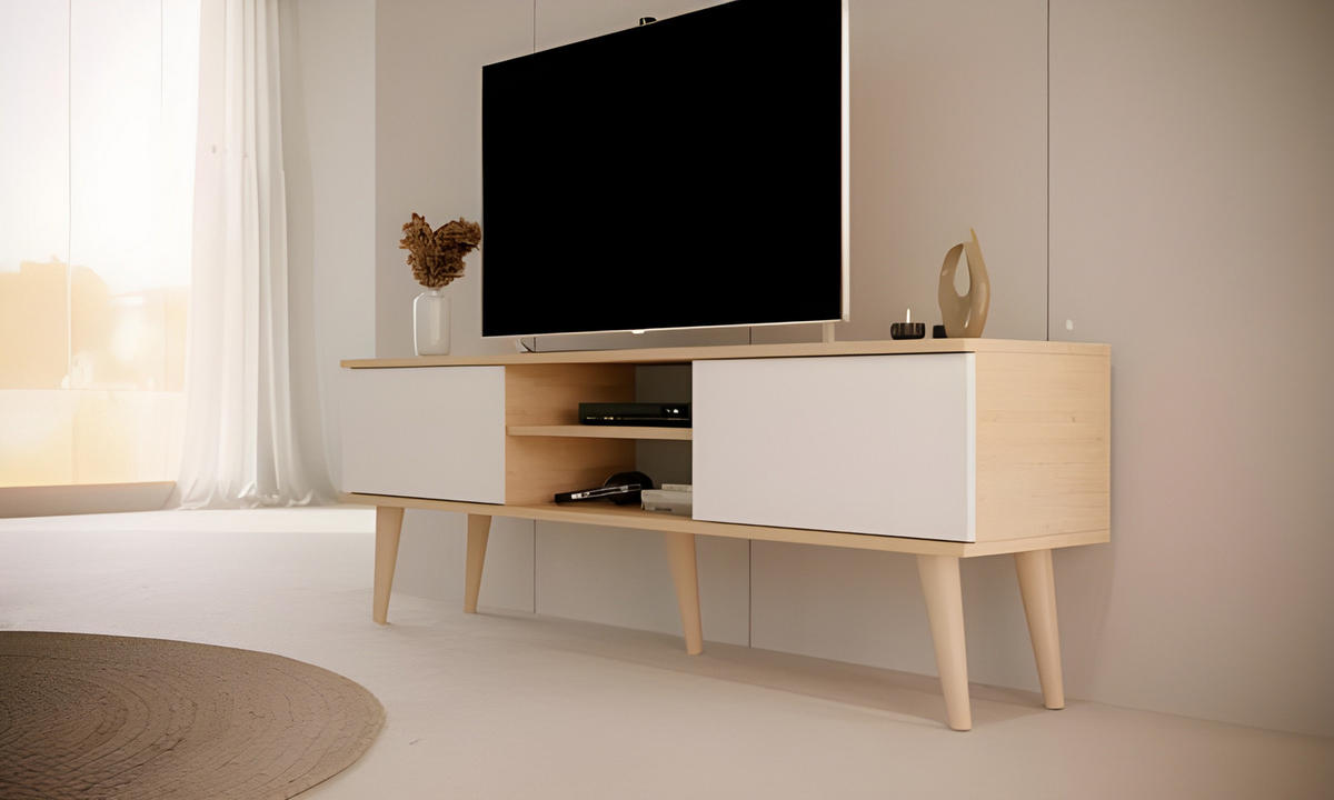 NÍZKA SKRÍŇKA Toronto II 35/55,2/160 cm - biela/dub sonoma, kompozitné drevo (35/55/160cm) - RAUMHIRSCH FURNITURE
