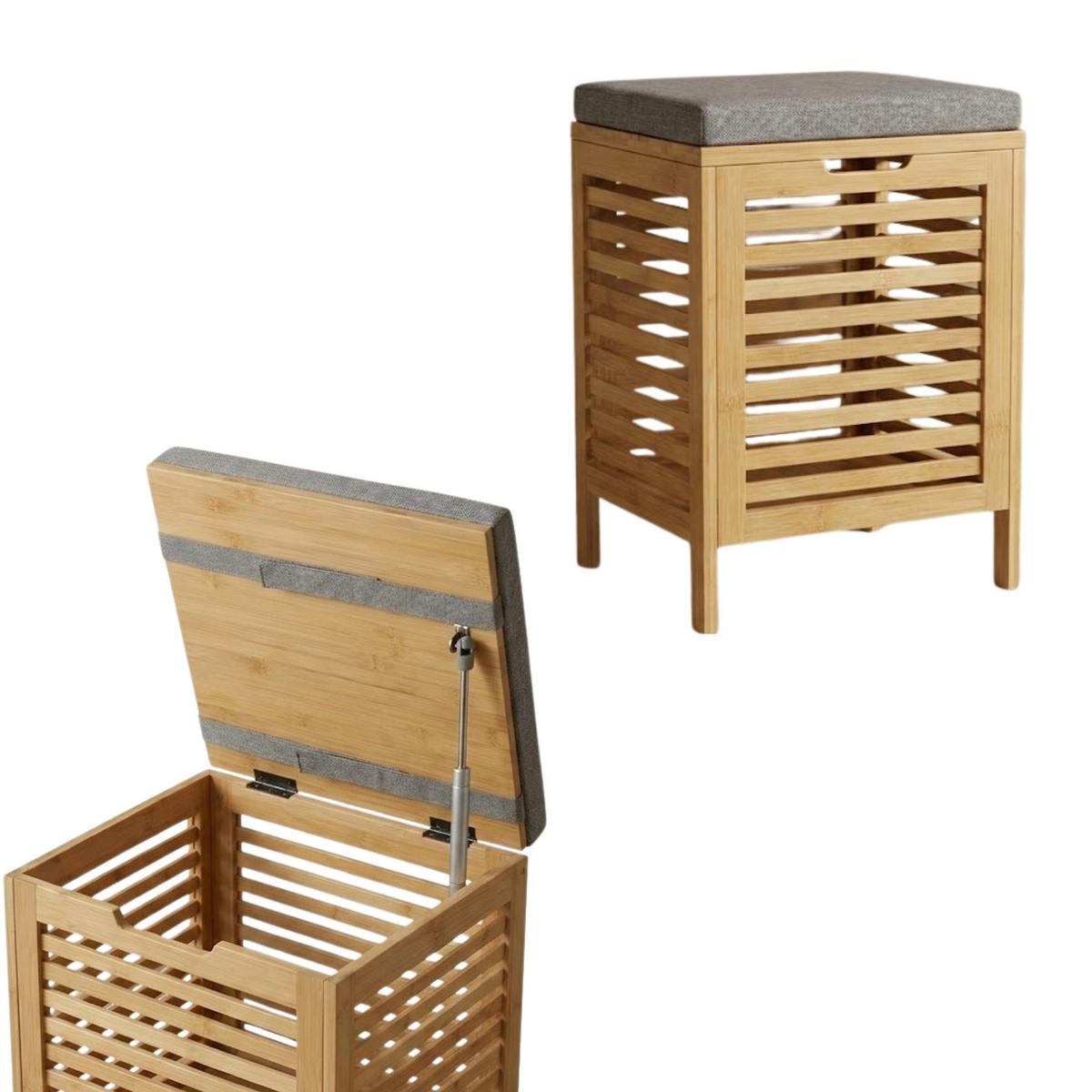 WÄSCHEKORB Disa 40l - Beige, Naturmaterialen (35/53/35cm)