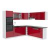 ECKKÜCHE R-Line Bordeaux Hochglanz/Weiß 237 x 247 cm, AP Anthrazit - Bordeaux/Weiß, Holzwerkstoff (247/81.6/60cm) - Vicco