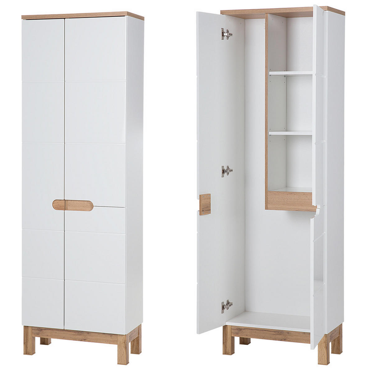 HOCHSCHRANK Solna-56 - Weiß, Holzwerkstoff (60/187/33cm) - Lomado
