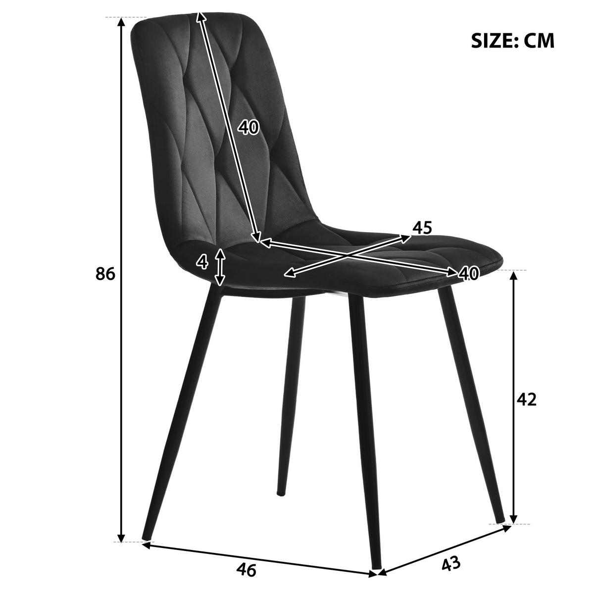 ESSGRUPPE 5-teilig mit Marmoroptik-Esstisch 117×68 und vier schwarzen Samtstühlen als modernes rechteckiges Küchenset, weiß-schwarz - Schwarz, Holzwerkstoff (68/75/117cm) - Luhomfu