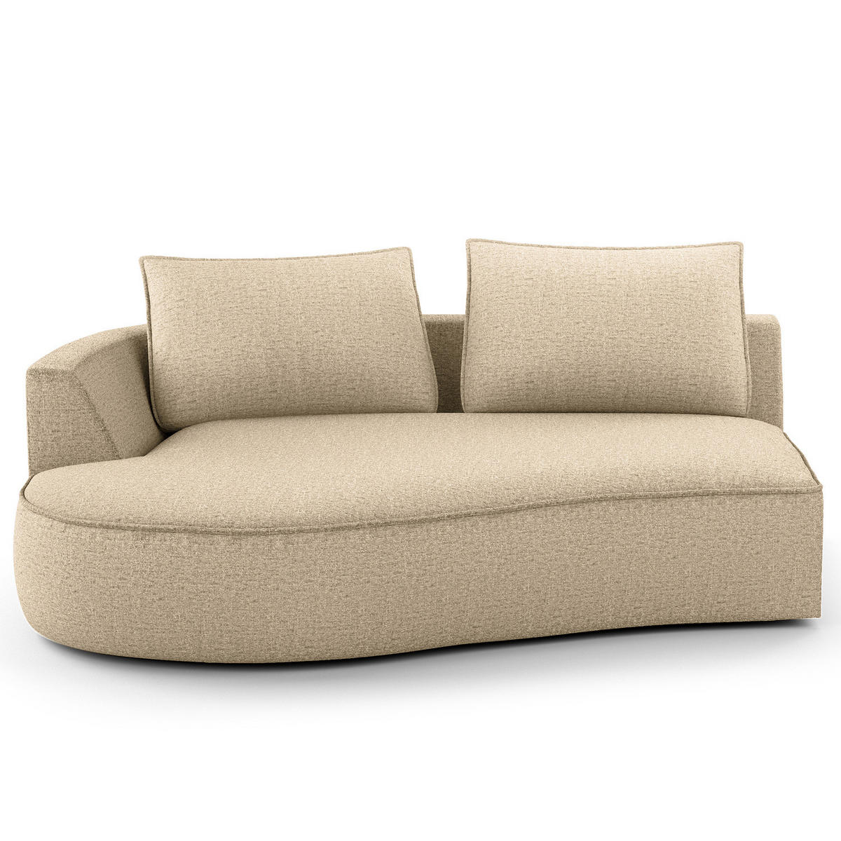 OTTOMANE - modular - Taupe/Schwarz, Kunststoff/Textil (196/82/146cm) - home24
