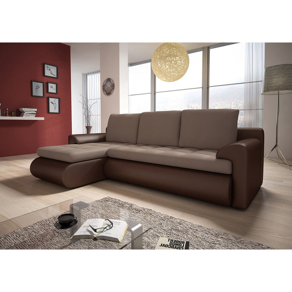 Thumbnail - Sofnet Ecksofa, Braun, Textil, 5-Sitzer, Ottomane links,Rechteckig, 226x152 cm, Wohnzimmer, Sofas & Couches, Wohnlandsch...