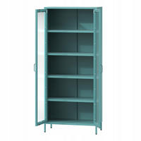 VITRINE für das Wohnzimmer ANGELO Modern - Blau, Metall (80/185/45cm) - Jan Nowak