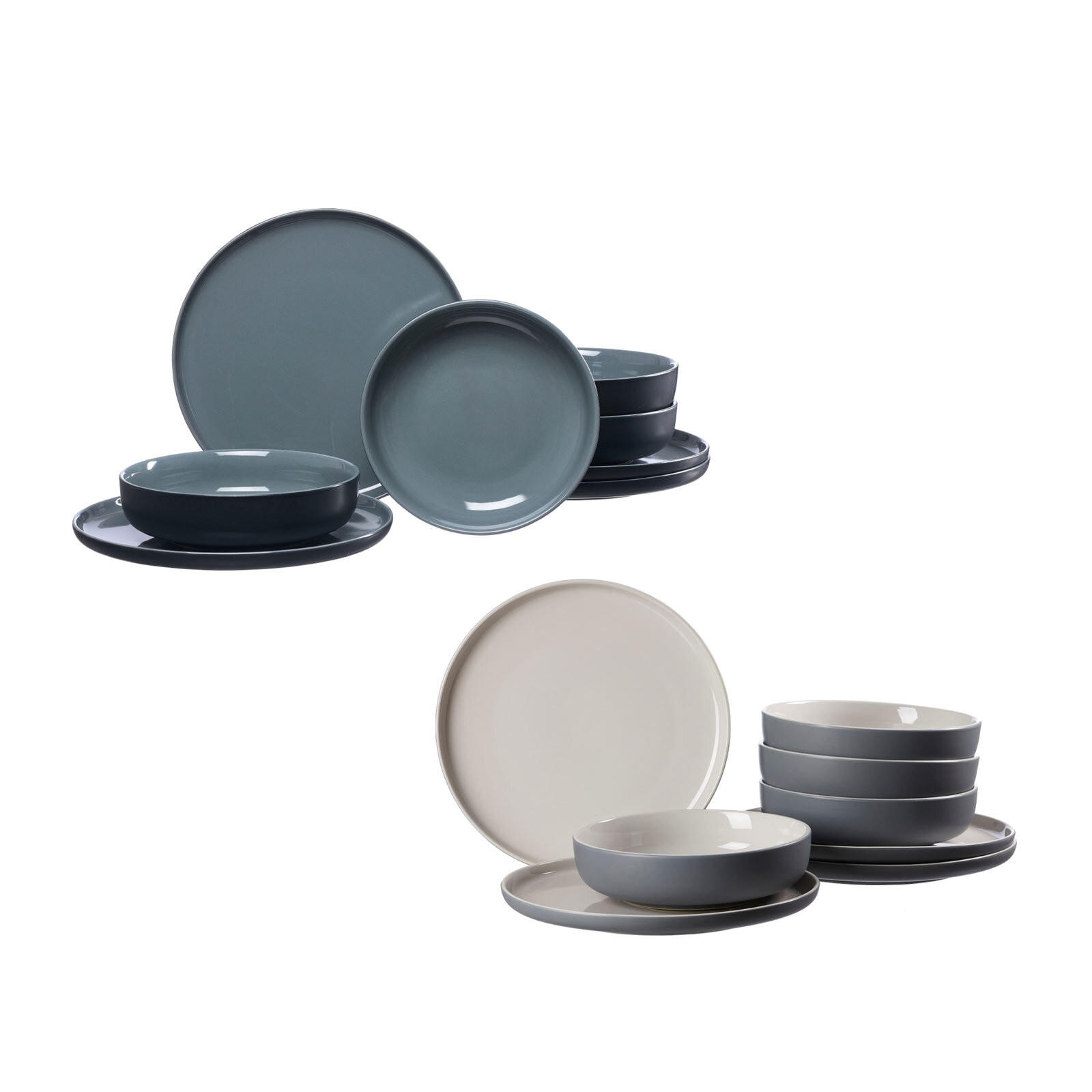 TAFELSERVICE Jasper schwarz-grau 16er Set - Schwarz/Grau, Keramik (1/1/1cm) - Ritzenhoff Breker