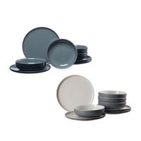 TAFELSERVICE Jasper schwarz-grau 16er Set - Schwarz/Grau, Keramik (1/1/1cm) - Ritzenhoff Breker