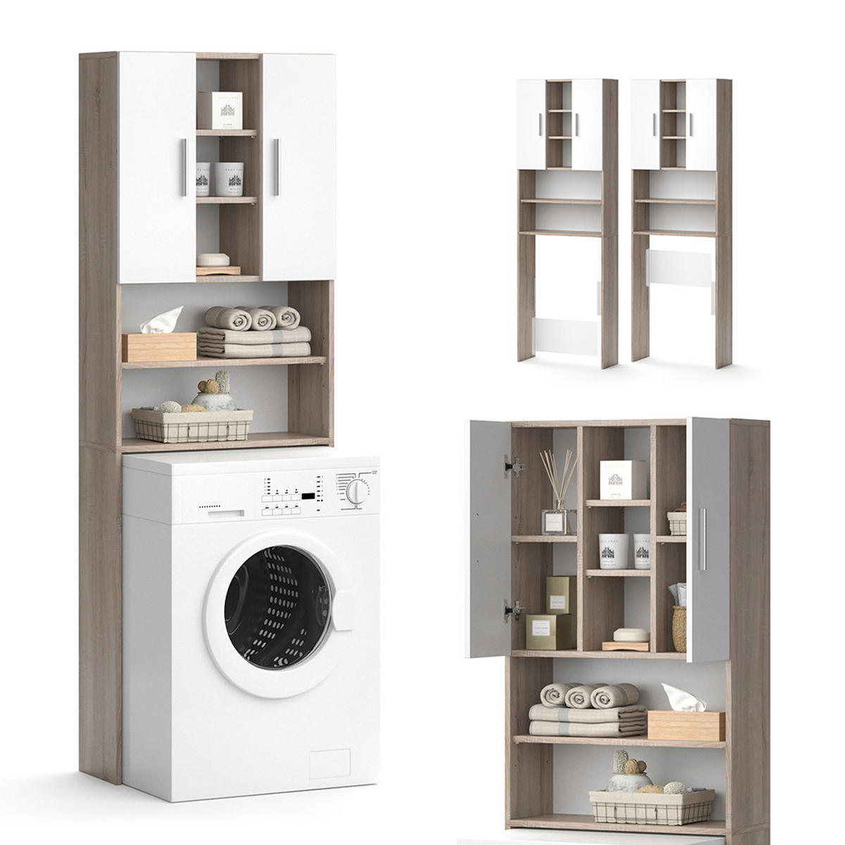 WASCHMASCHINENSCHRANK Luis Sonoma 64 x 190 cm - Sonoma Eiche, Holzwerkstoff (64/190/25.6cm) - Vicco
