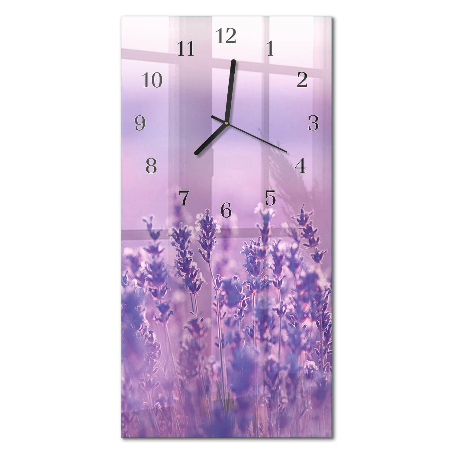 WANDUHR 60x30 cm - Tasse Kaffee - Lila, Glas (30/60/0.4cm) - TULUP