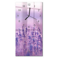 WANDUHR 60x30 cm - Tasse Kaffee - Lila, Glas (30/60/0.4cm) - TULUP