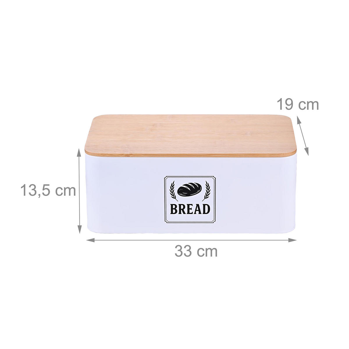 BROTKASTEN - Weiß, Holz/Metall (33/13.5/19cm) - Relaxdays