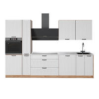 KUCHYNKA Fame-Line, Biely vidiecky dom/Dub Goldkraft, 310 cm, AP Marble - biela/dub medový, kompozitné drevo (310/206.8/60cm) - Vicco