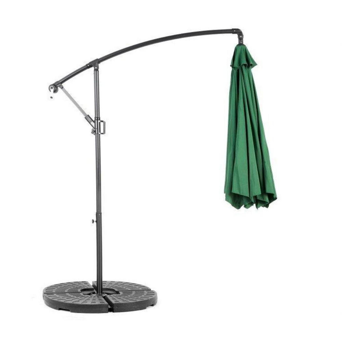 SONNENSCHIRM 295x295cm,Ampelschirm,Gartenschirm,Aluminium,Sonnenschutz,Dunkelgrün - Dunkelgrün, Metall (295/295cm) - LVHOM