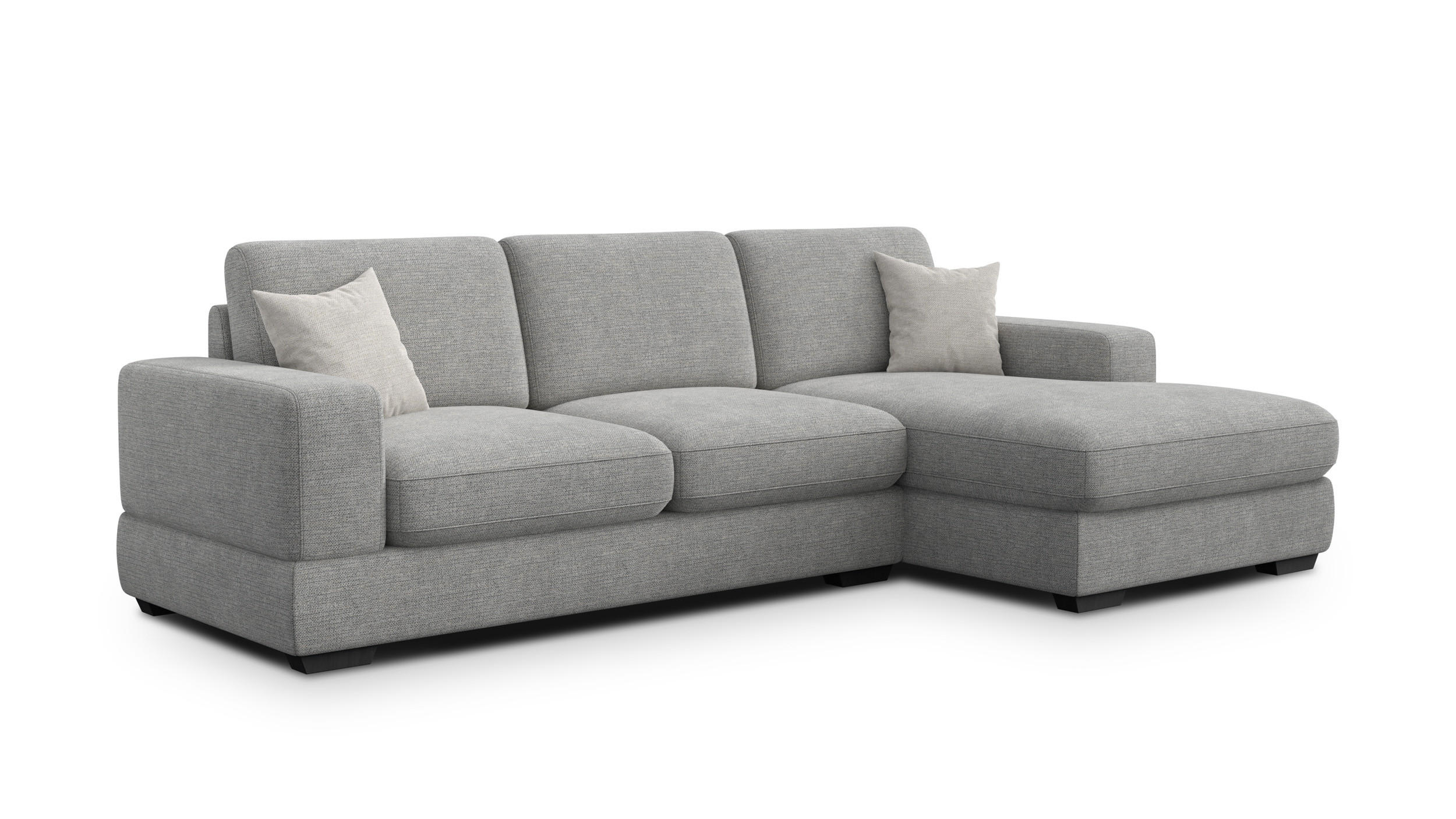 ECKSOFA OTTO 4-Sitzer, grau - Schwarz/Grau, Holz/Textil (279/159cm) - Courtois Laville