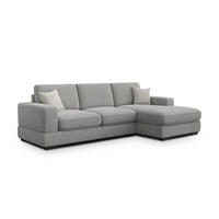 ECKSOFA OTTO 4-Sitzer, grau - Schwarz/Grau, Holz/Textil (279/159cm) - Courtois Laville