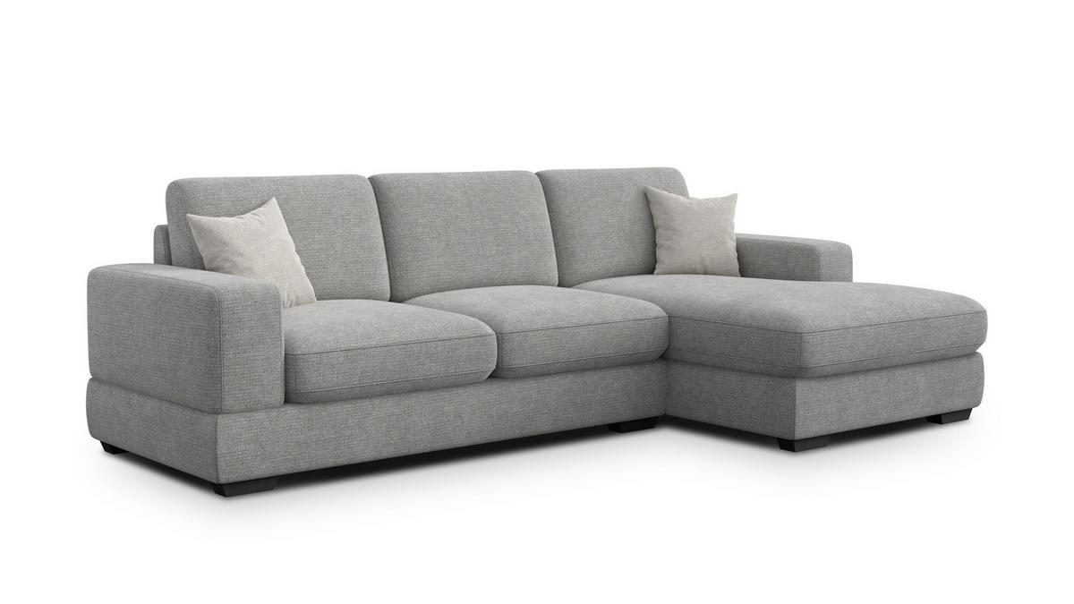 ECKSOFA OTTO 4-Sitzer, grau - Schwarz/Grau, Holz/Textil (279/159cm) - Courtois Laville