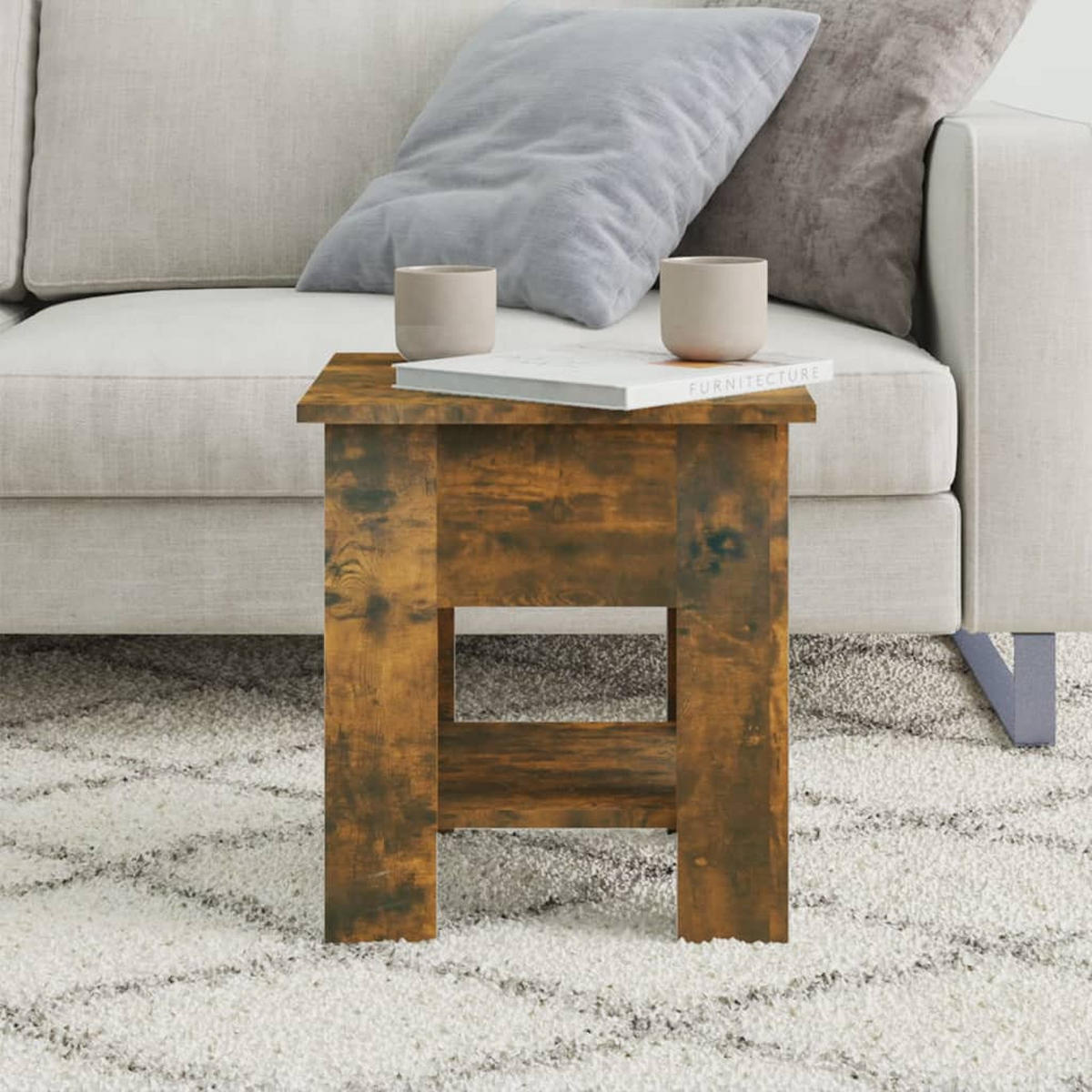 COUCHTISCH Räuchereiche 40x40x42 cm Holzwerkstoff - Braun, Holzwerkstoff (40/40/42cm) - furnicato