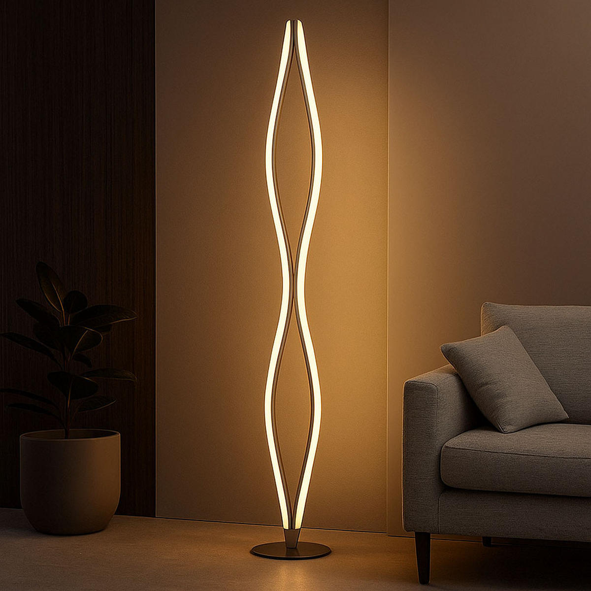 LED STEHLEUCHTE NOREEN Aluminium Silber - Silberfarben, Metall (22/22/146.5cm)