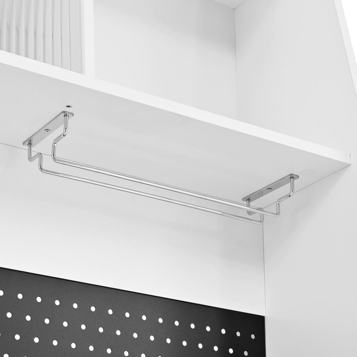 BUFFET 120x40x184 cm Weiß mit Fluted Glas & Ladestation - Weiß, Holzwerkstoff (40/184/120cm) - Modfu