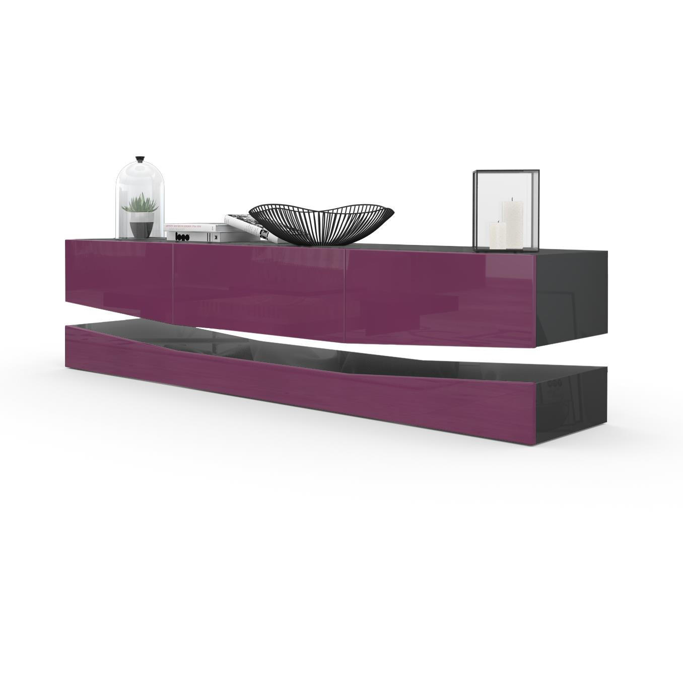 Vladon Lowboard Brombeere 178x48x39 cm