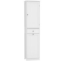 BADEZIMMERSCHRANK MDF Weiß - Weiß, Holzwerkstoff/Metall (30/180/45cm) - HOMCOM