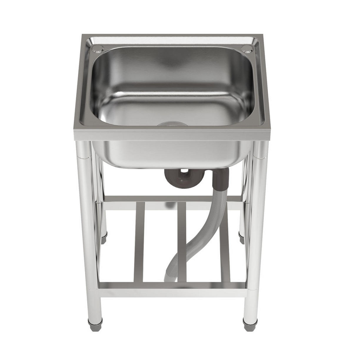 GASTROSPÜLE 50/40/80 cm Edelstahl Ablagefläche - Silberfarben, Metall (50/80/40cm) - Livingandhome