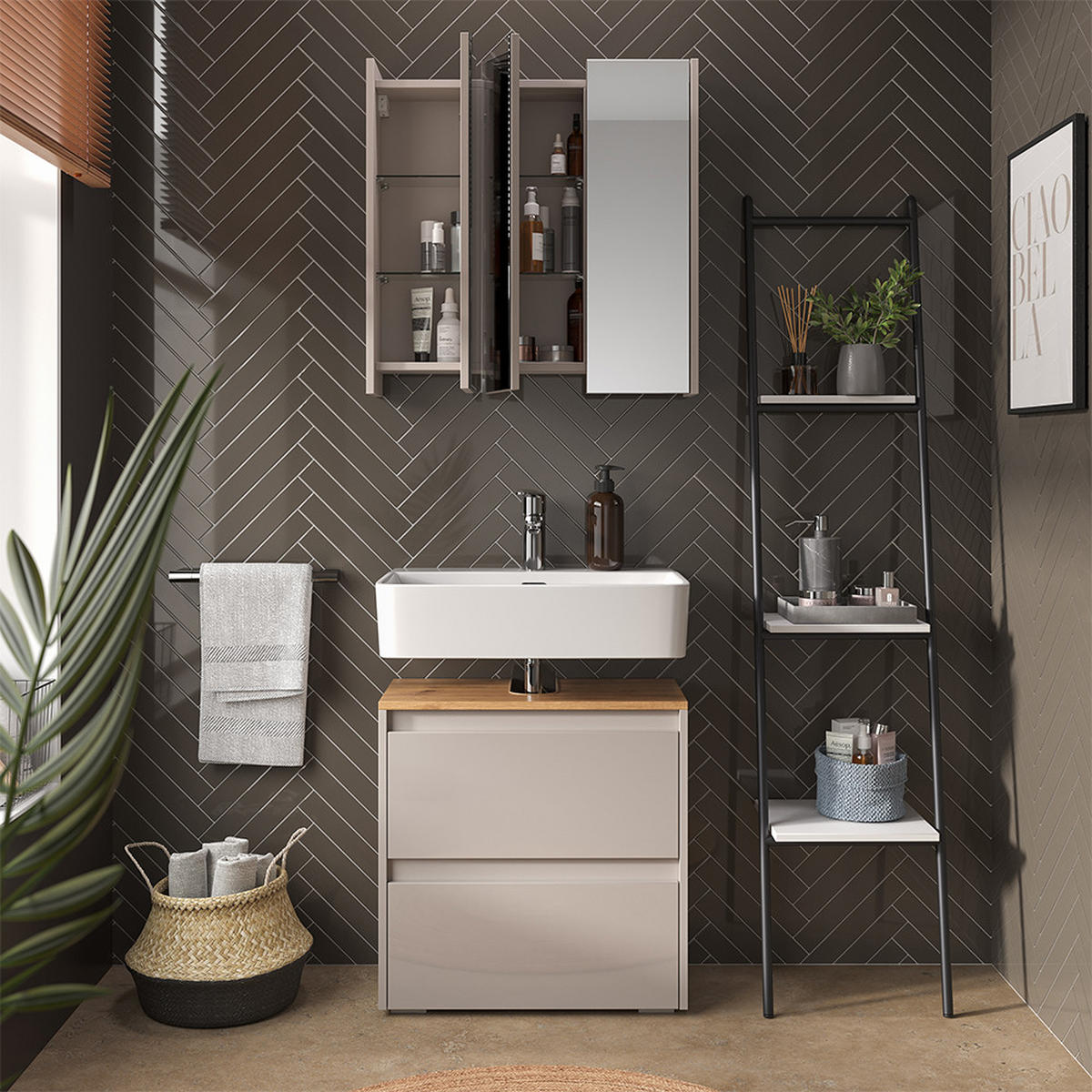 Kaschmir/Hellgrau, Holzwerkstoff (60.1/62/30.1cm) - Vicco