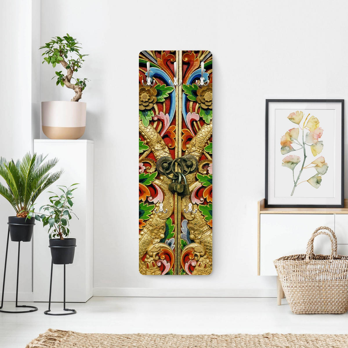 WANDGARDEROBE - Golden Gate Modern mit Muster 34/105 cm - Multicolor, Holzwerkstoff (34/105/1.6cm) - Bilderwelten