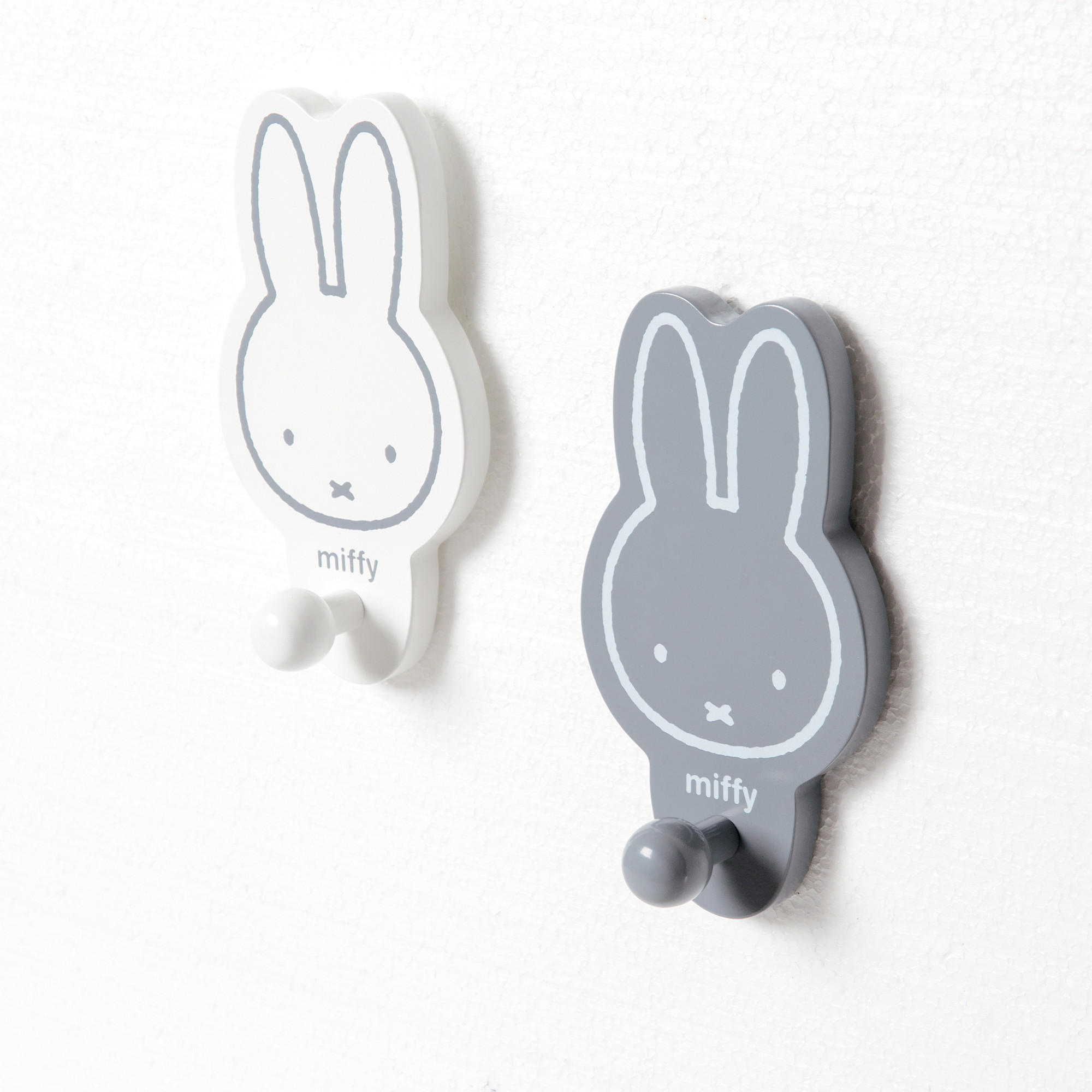 WANDHACKEN Miffy 2-tlg. - Dunkelgrau, Holzwerkstoff (9.5/17/5cm) - Roba