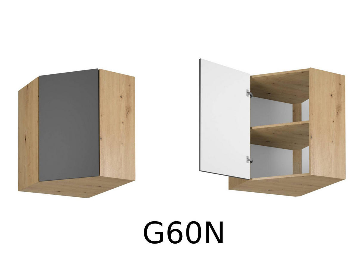 WINKELKÜCHE 390 × 260 cm - Langen K106-M860 – in Grau / Matt - Schwarz/Grau, Holz/Holzwerkstoff (390/260/212cm)